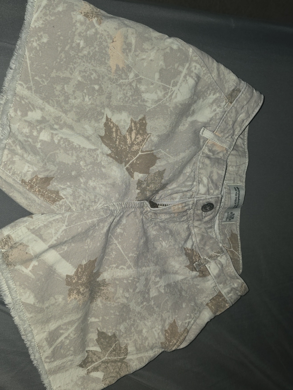 abercrombie kids Beige Leaf-Print Denim Shorts